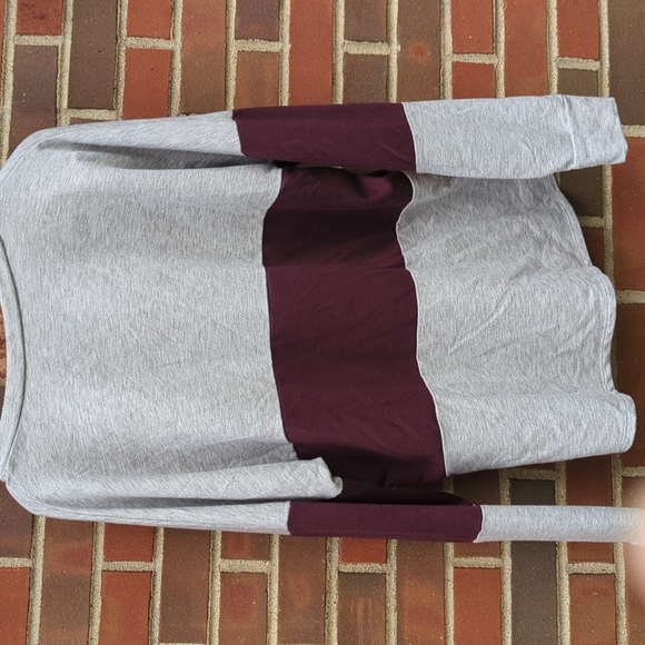 RAGS TO RICHES " Blessed" Gray and Maroon Sweatshirt XL Oversized comfortable - Picture 5 of 6